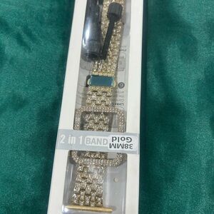 Gold and Silver Watch Band with Rhinestones